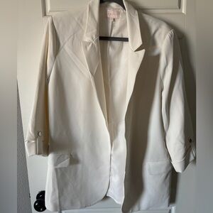 Enda Cream Blazer Small Structured 3/4 Sleeve Size Large